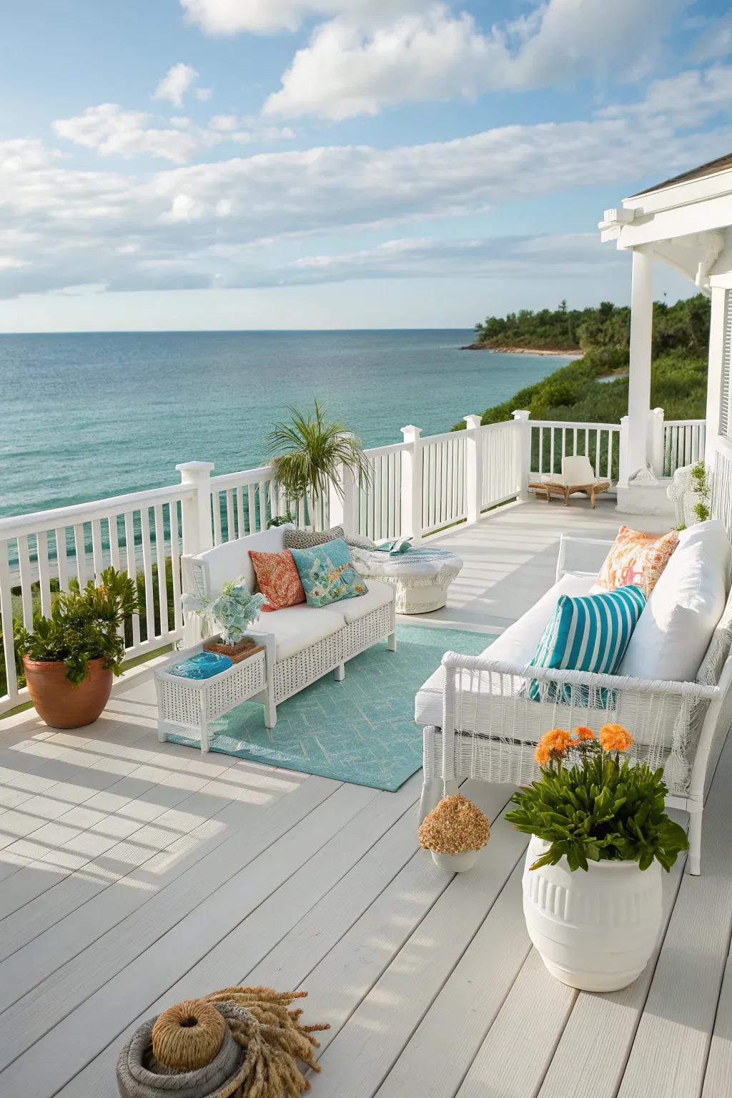 Coastal sand offers a fresh and calming atmosphere.