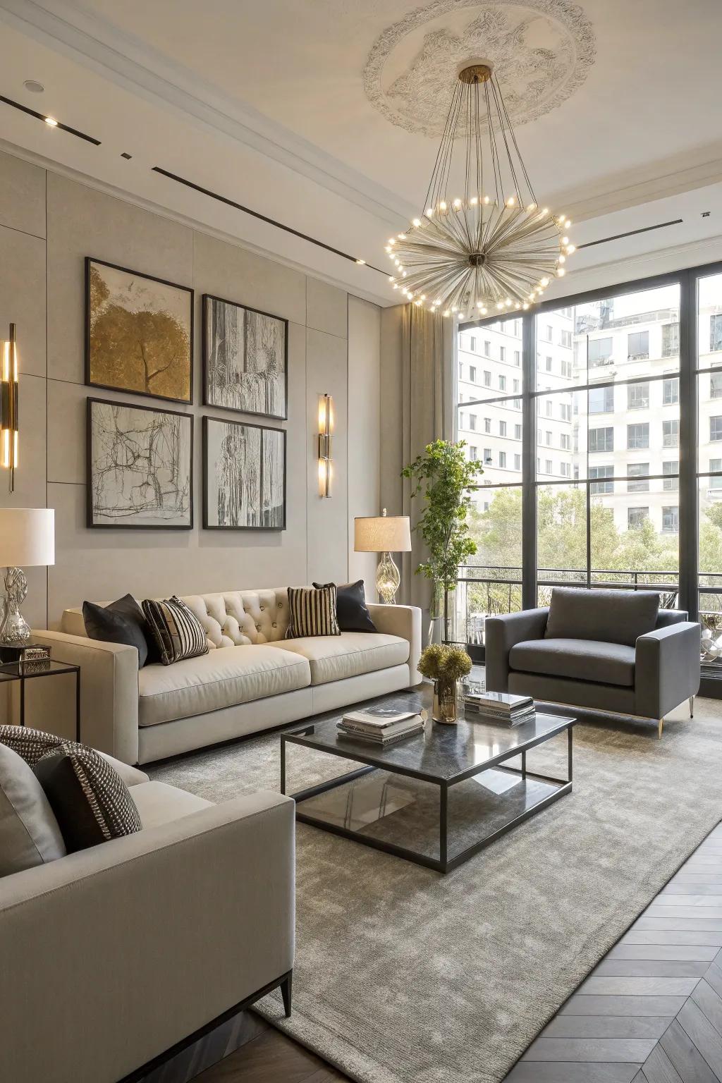Contemporary furnishings bringing both comfort and flair to a modern residence.
