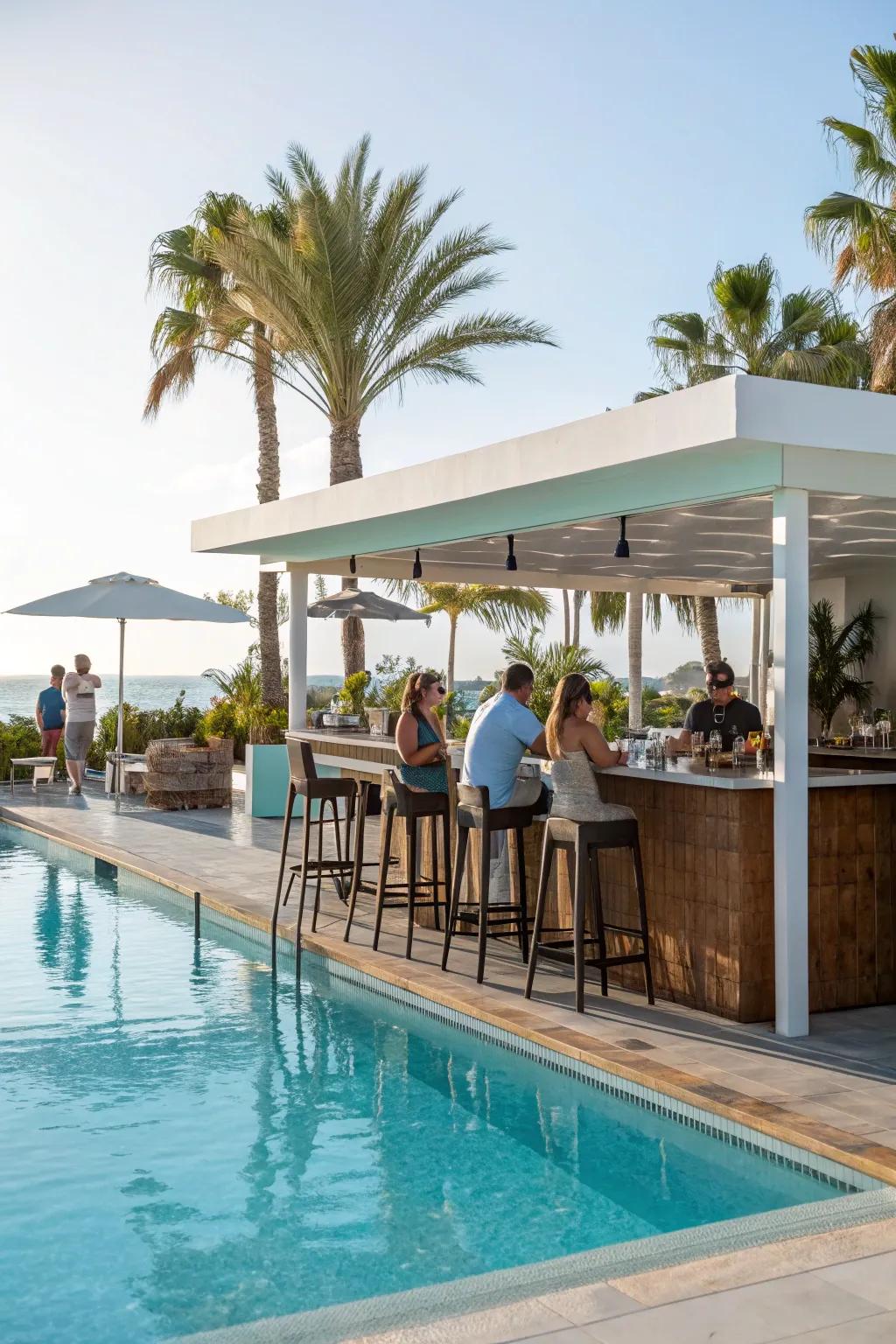 A poolside bar that offers ultimate relaxation and convenience.