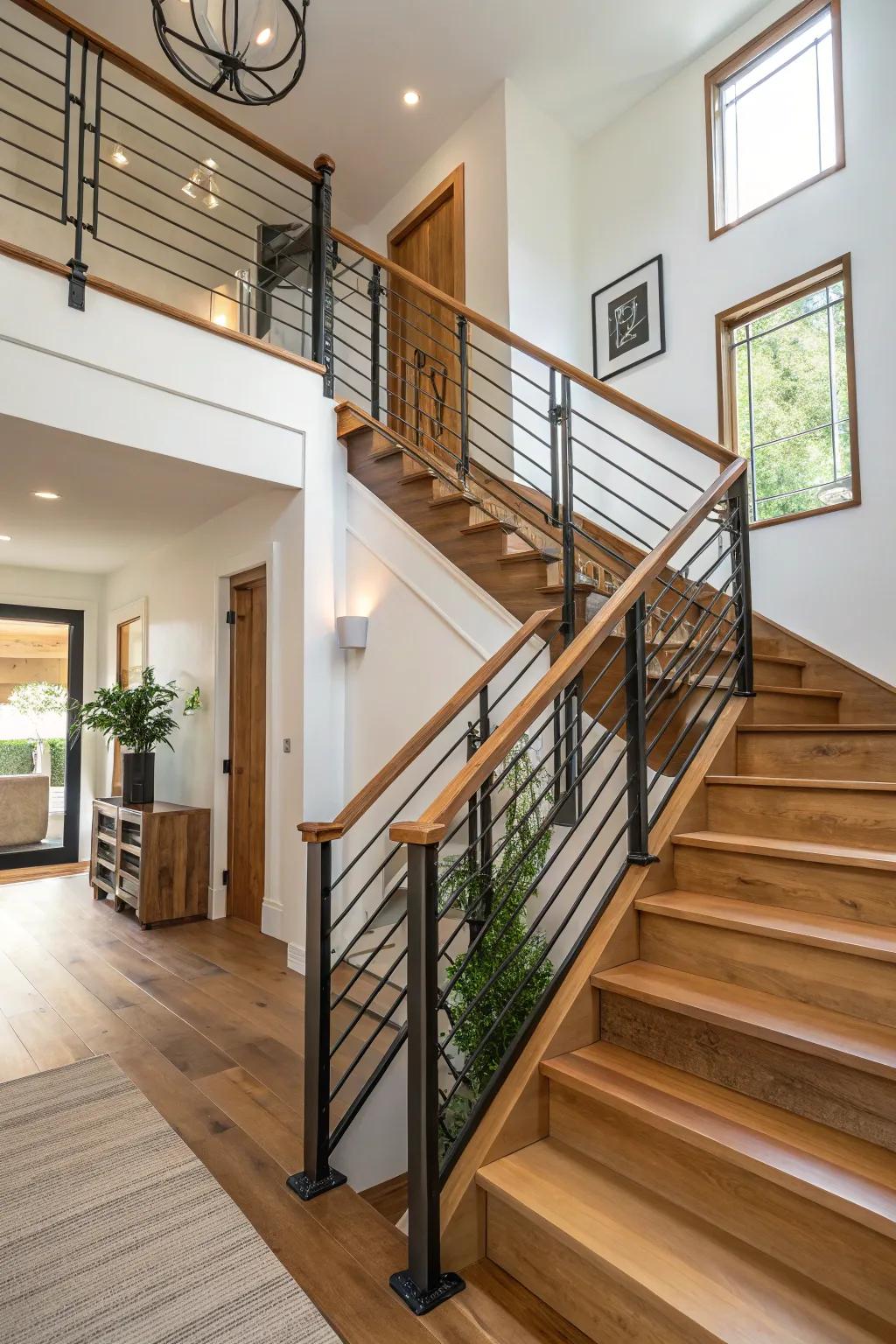 Mixed-material borders enriching the design with depth.