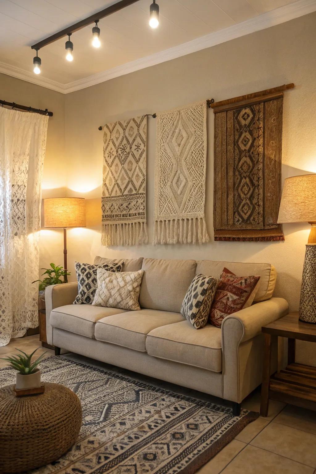 Textured accents build coziness and depth.