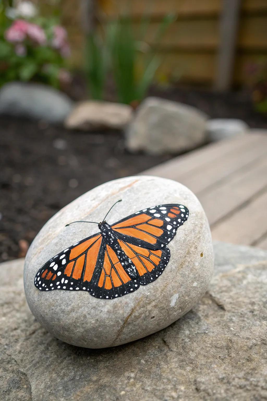Append a dash of capriciousness to your garden with handcrafted butterfly painted stones.