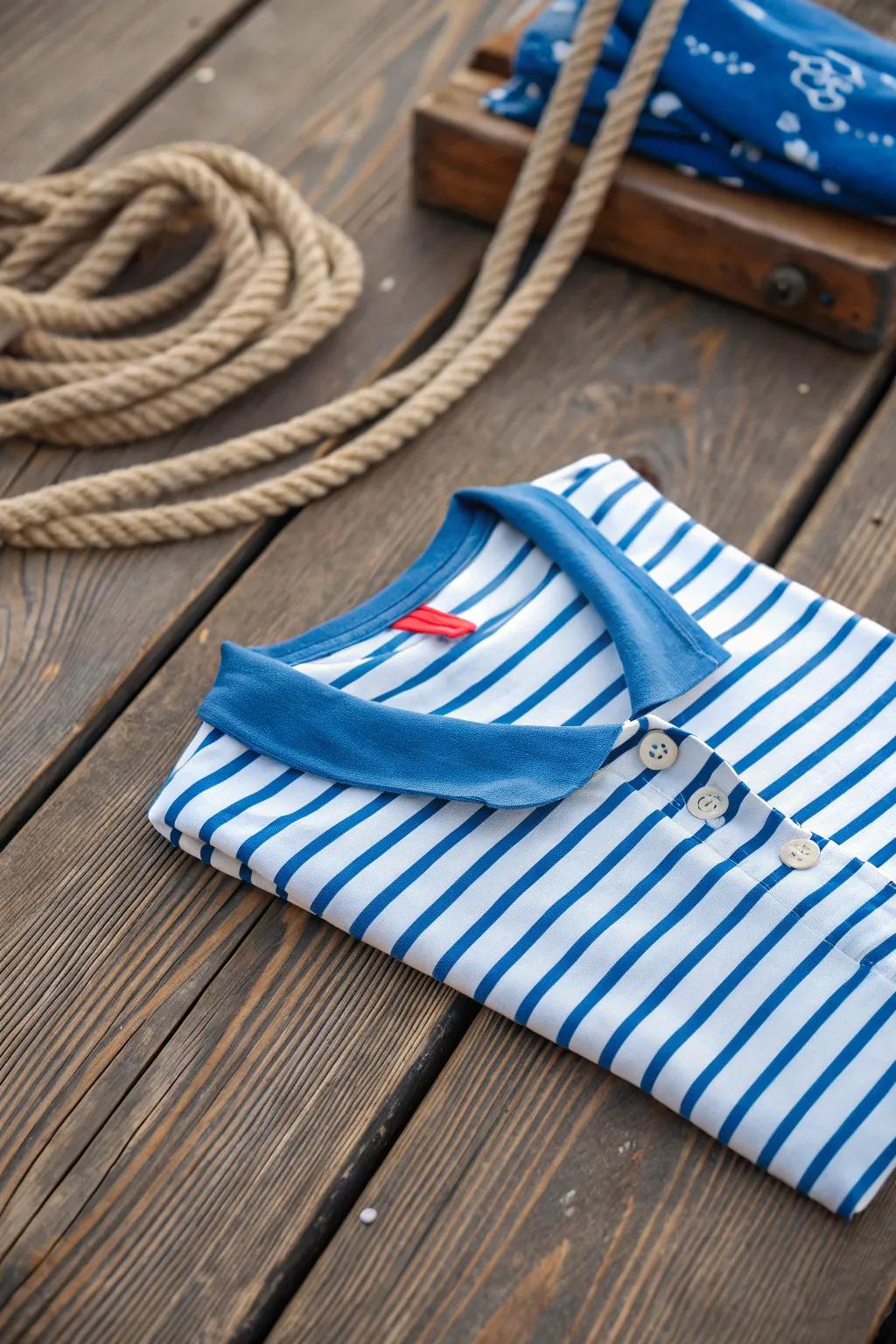 Seafaring clothing is both fashionable and practical.