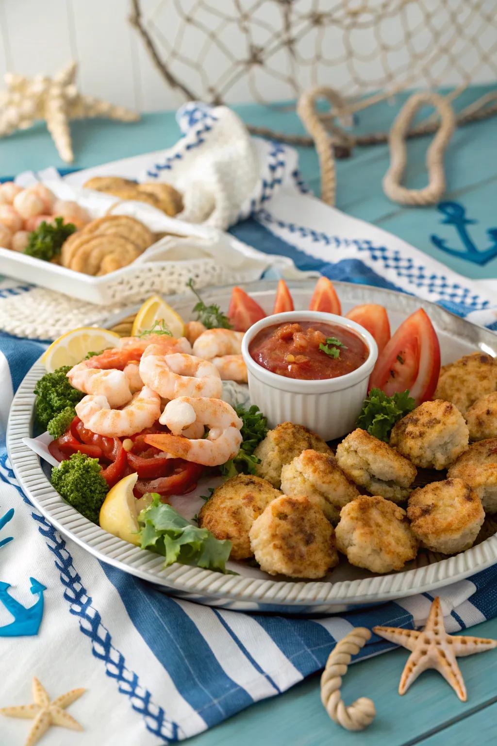 Seafood delights are essential for all nautical occasions.