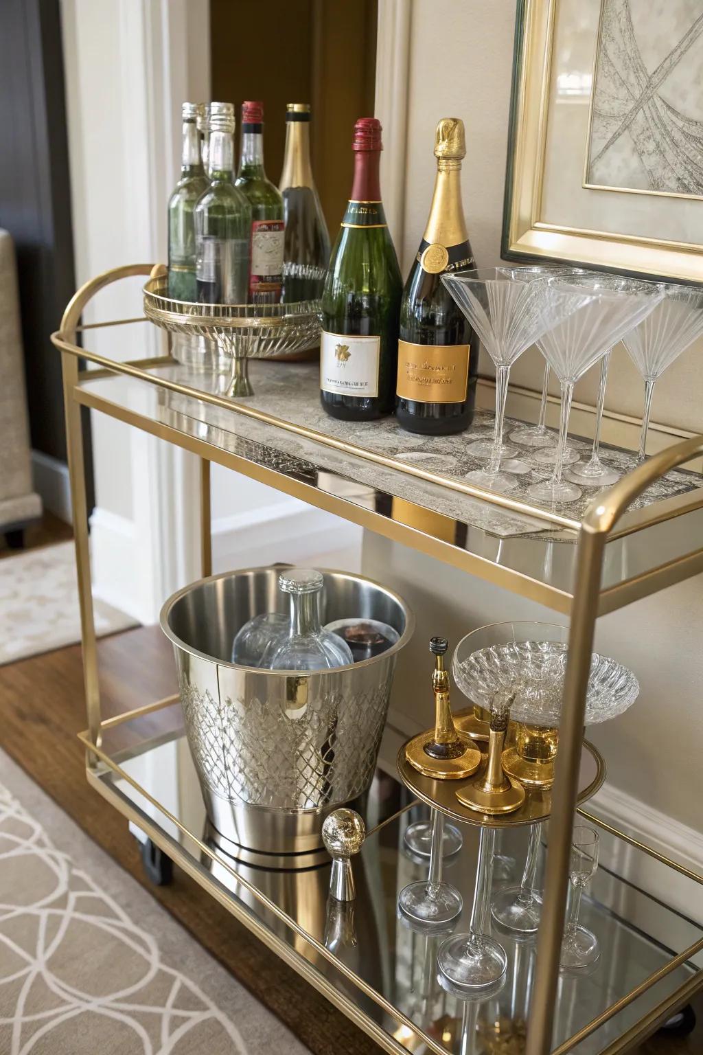 An elegant do-it-yourself bubbly station for independent celebrations.