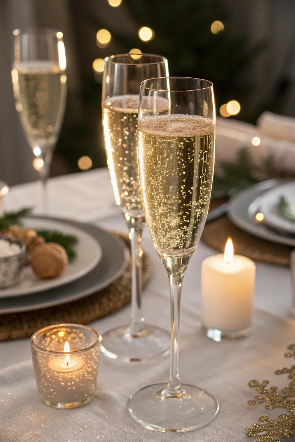 Elegant glassware elevates your New Year's toast.