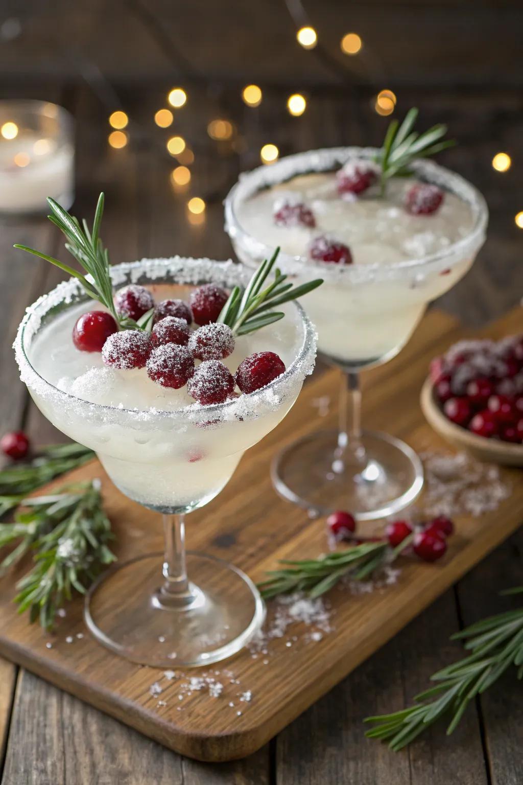 Crisp and celebratory iced berry concoctions for commencing the night.