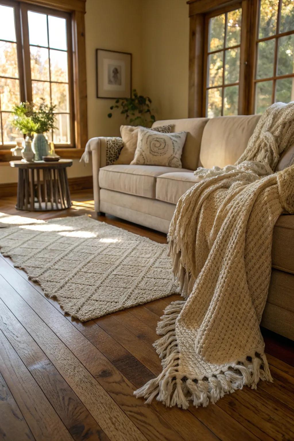 Textural layers introduce richness and warmth to oak floors.