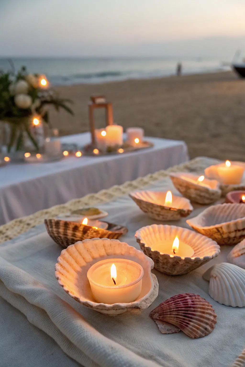 Aquatic themed lights that add a cozy and welcoming glow to the party decor.