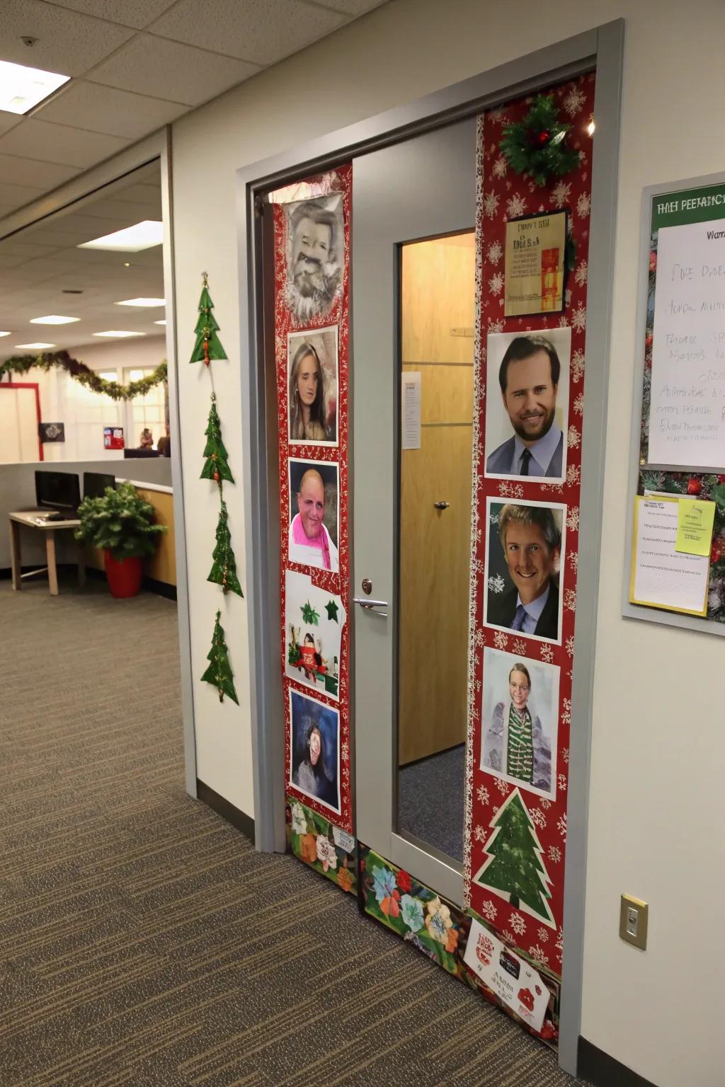 An abundance of visuals crafts a holiday workplace filled with laughter.
