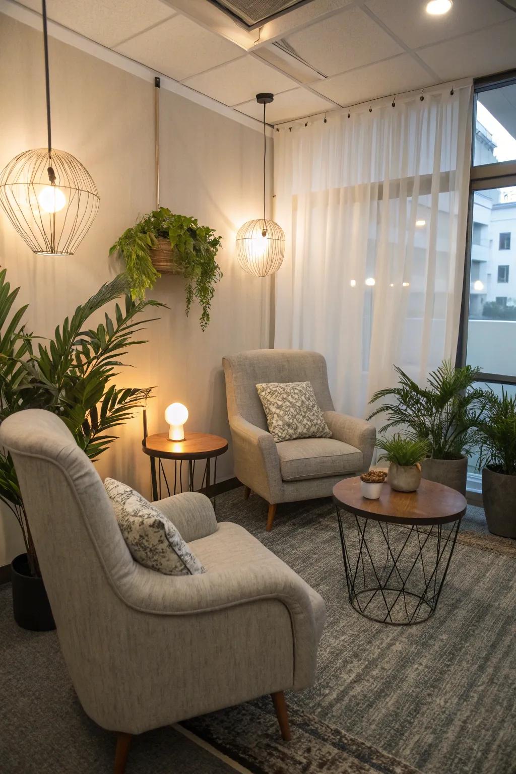 Soft light makes for a calming and great space.