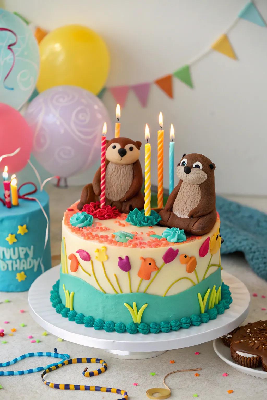 Render birthdays exceptionally unique with an otter-styled cake.