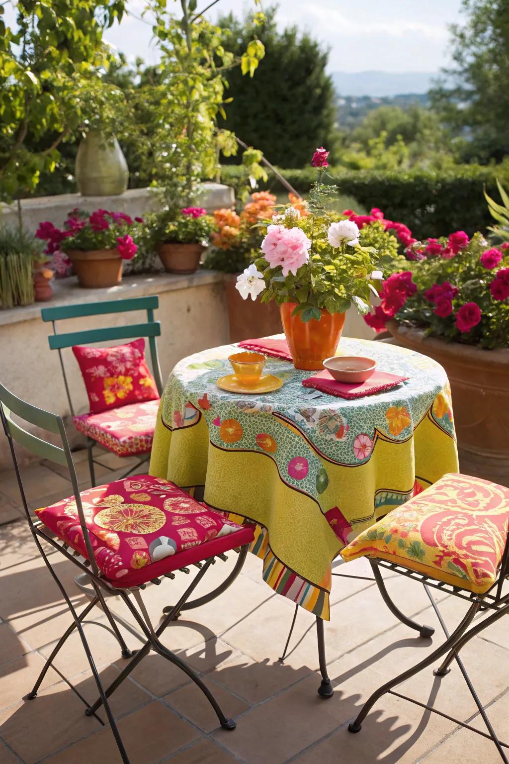 Brighten your patio with a burst of vibrant seating.