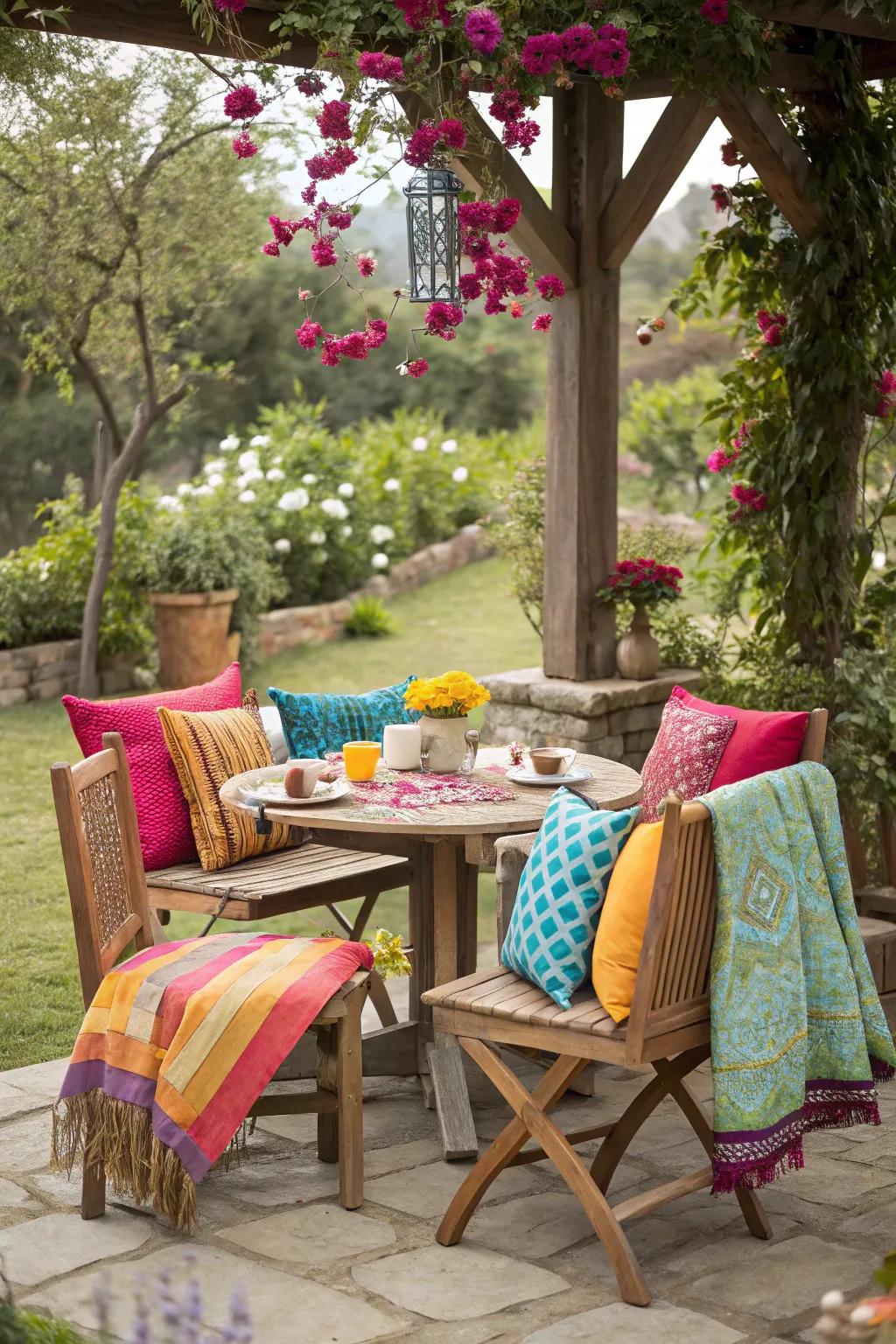 Comfort and color with fabrics.