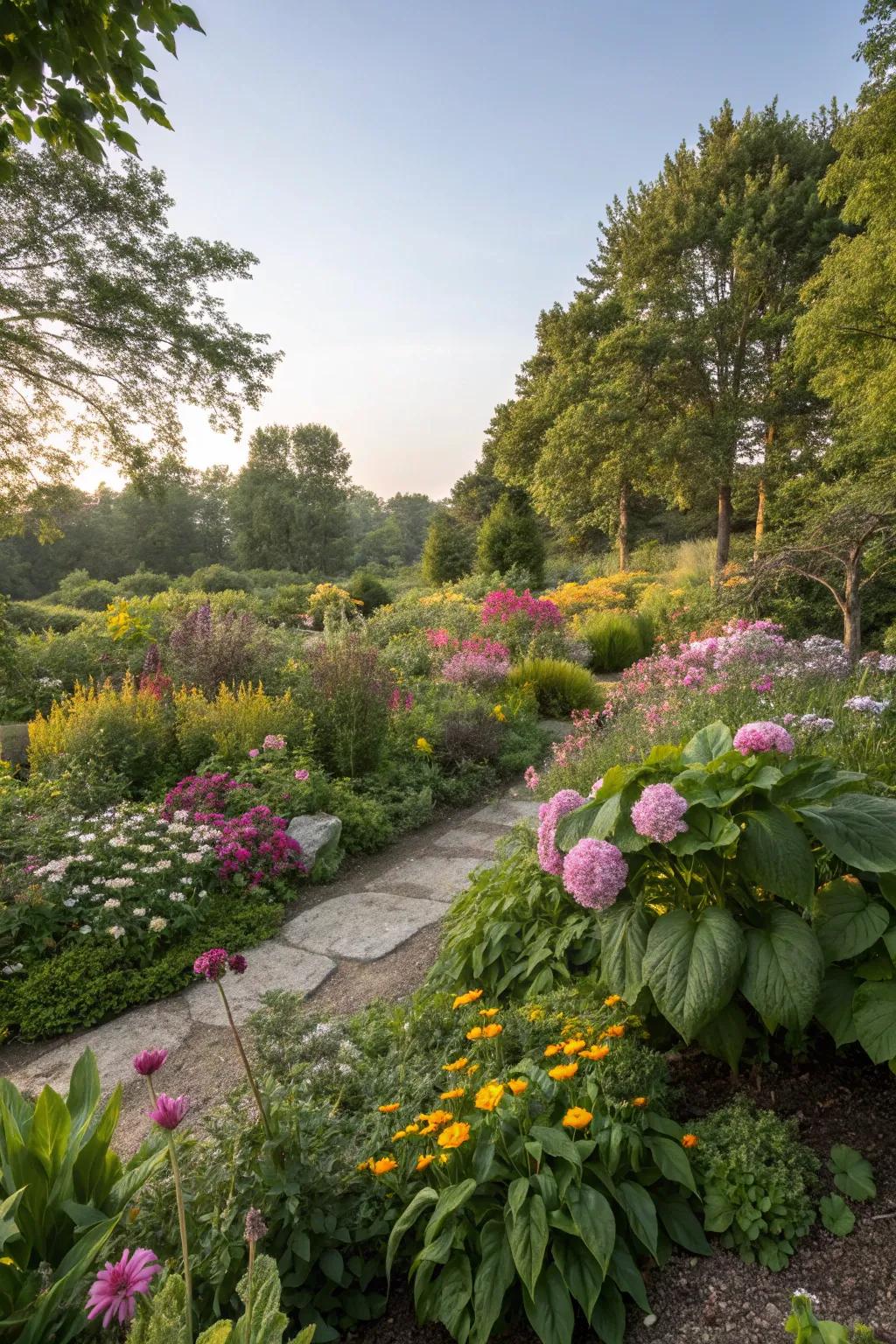A mix of greenery and blossoms brings life and vibrancy to your garden.