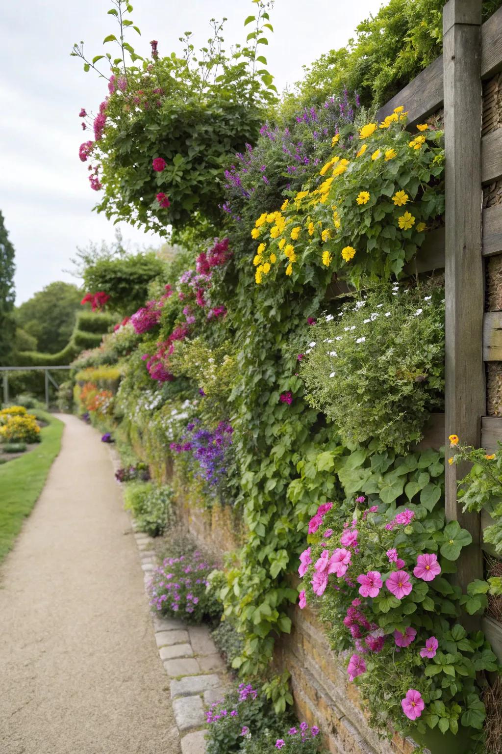 Tiered flora introduces measure and vibrancy.