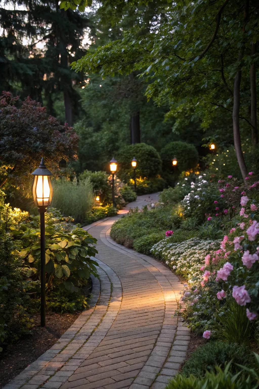 Illuminate your walkway with energy-saving solar lights.