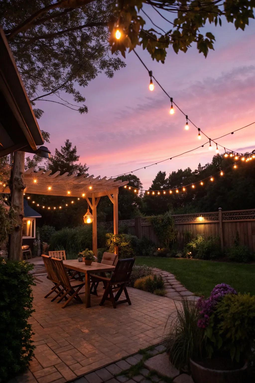 Set the mood using welcoming, subdued atmospheric illumination.