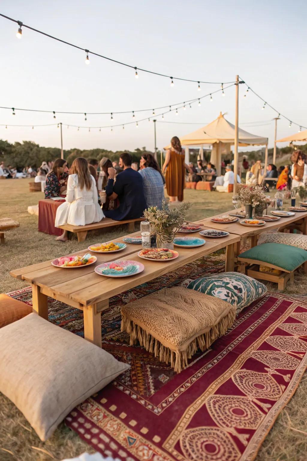 Cultivate a cozy atmosphere with free-spirited elements.