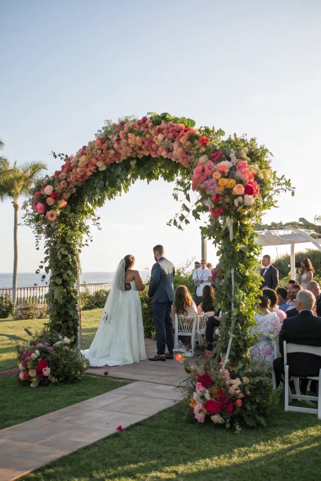 Frame your vows with a breathtaking bloom arch.