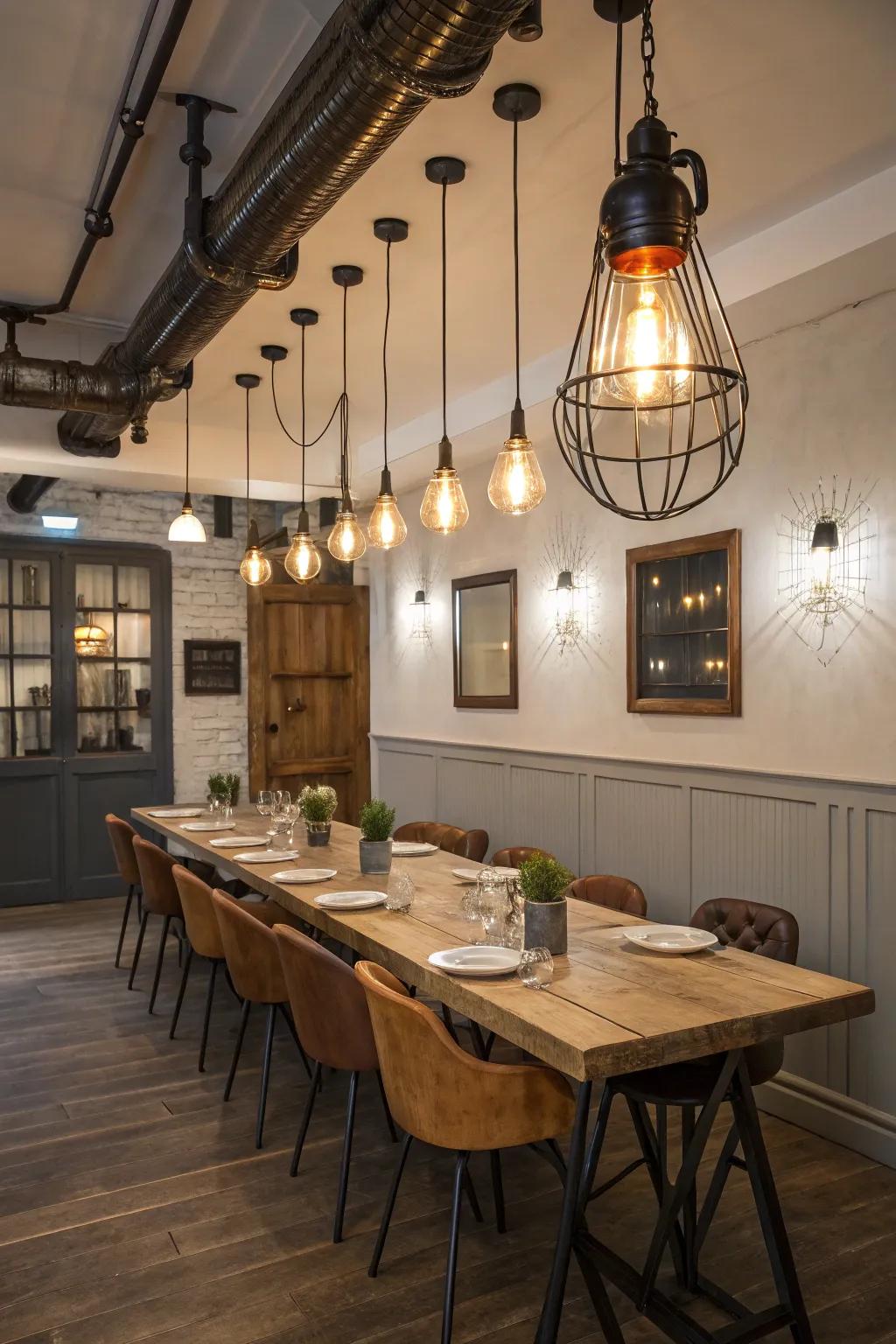 'Forge' Industrial lighting presents a captivating balance of functionality and style.