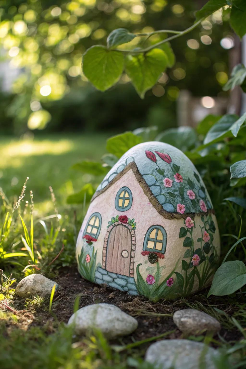 Infuse your garden with a touch of wonder&mdash;create your own magical fairy cottage from imaginatively painted stones!
