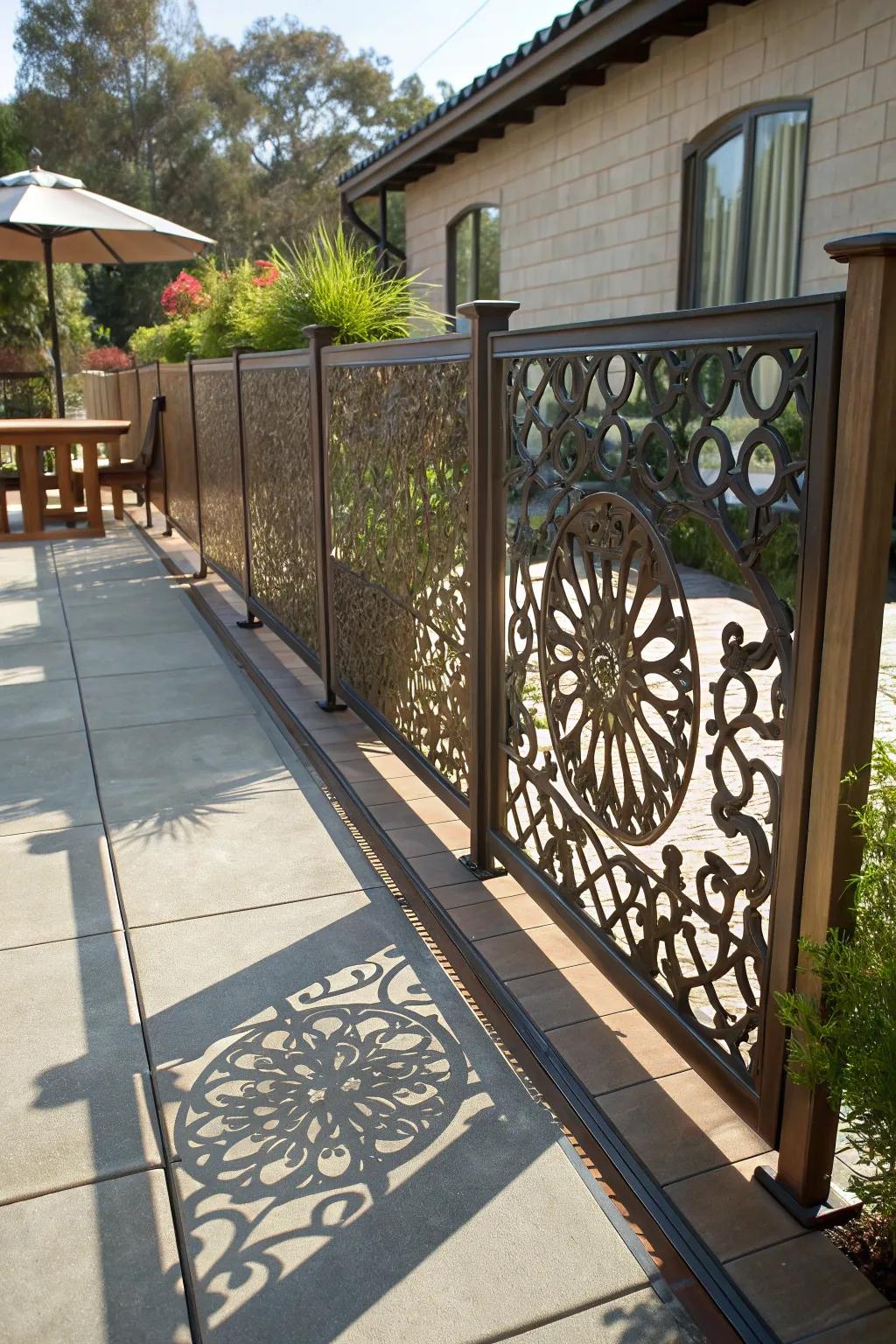 Add artistic flair with decorative metal panels.