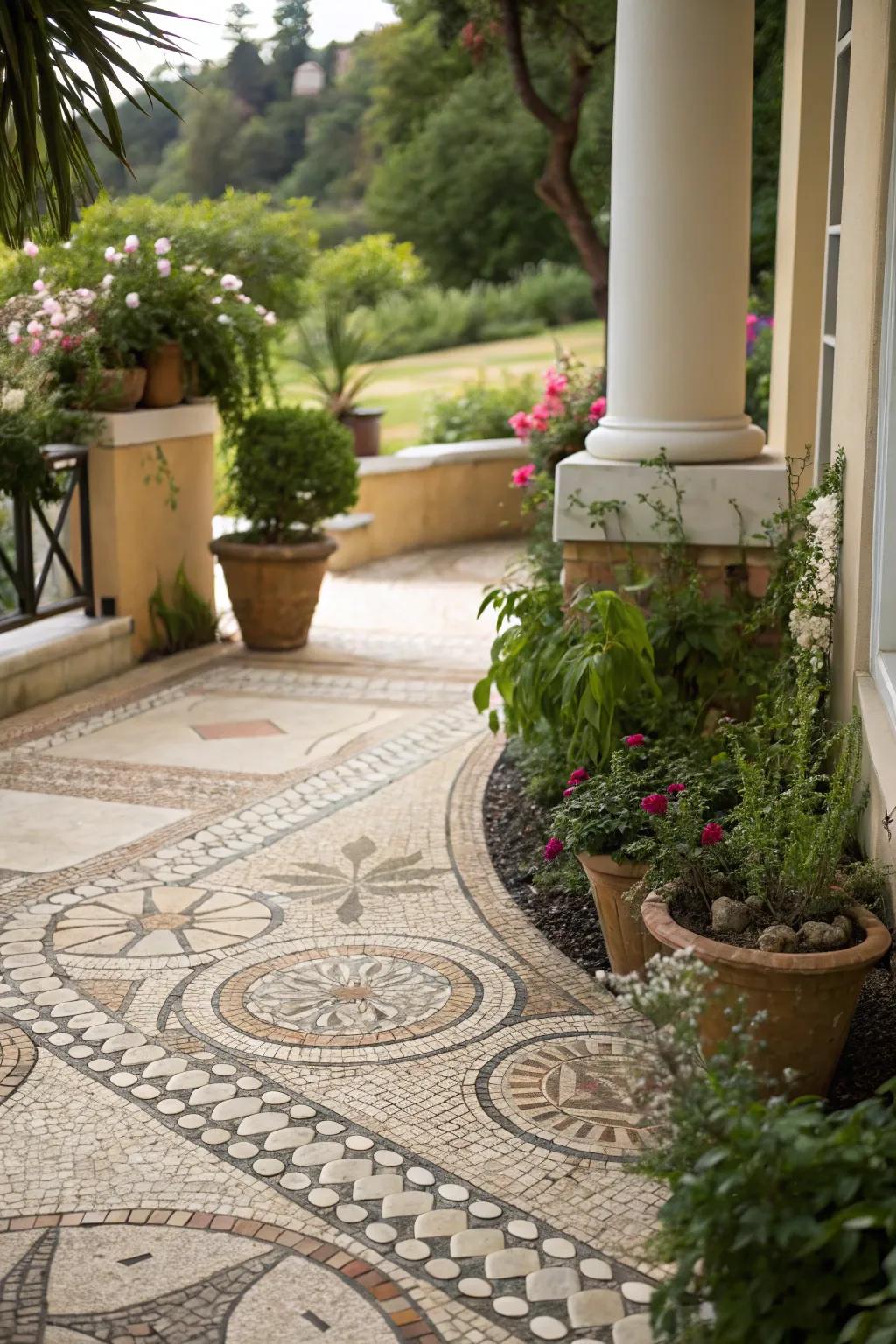 Pebble designs introduce an artistic touch and tactile depth.