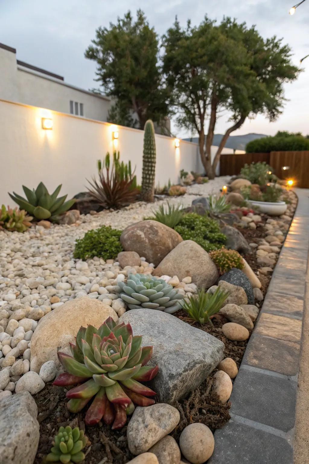 A stone garden radiates understated beauty and serenity.