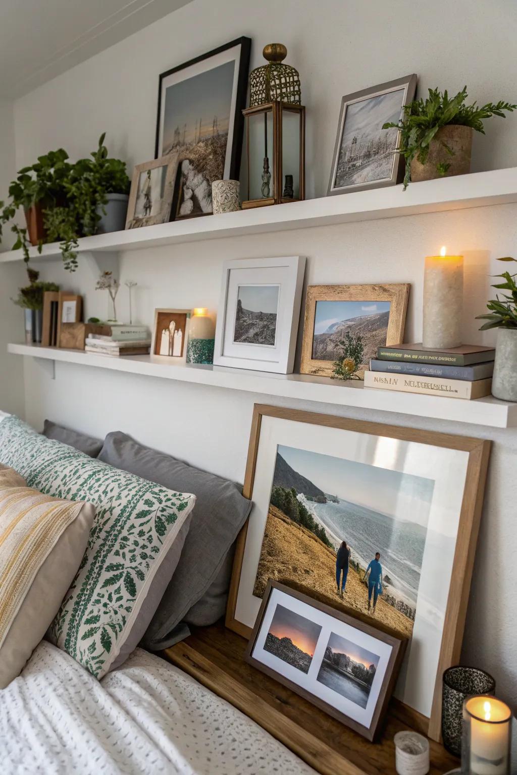 A picture ledge offers a versatile and ever-changing display.