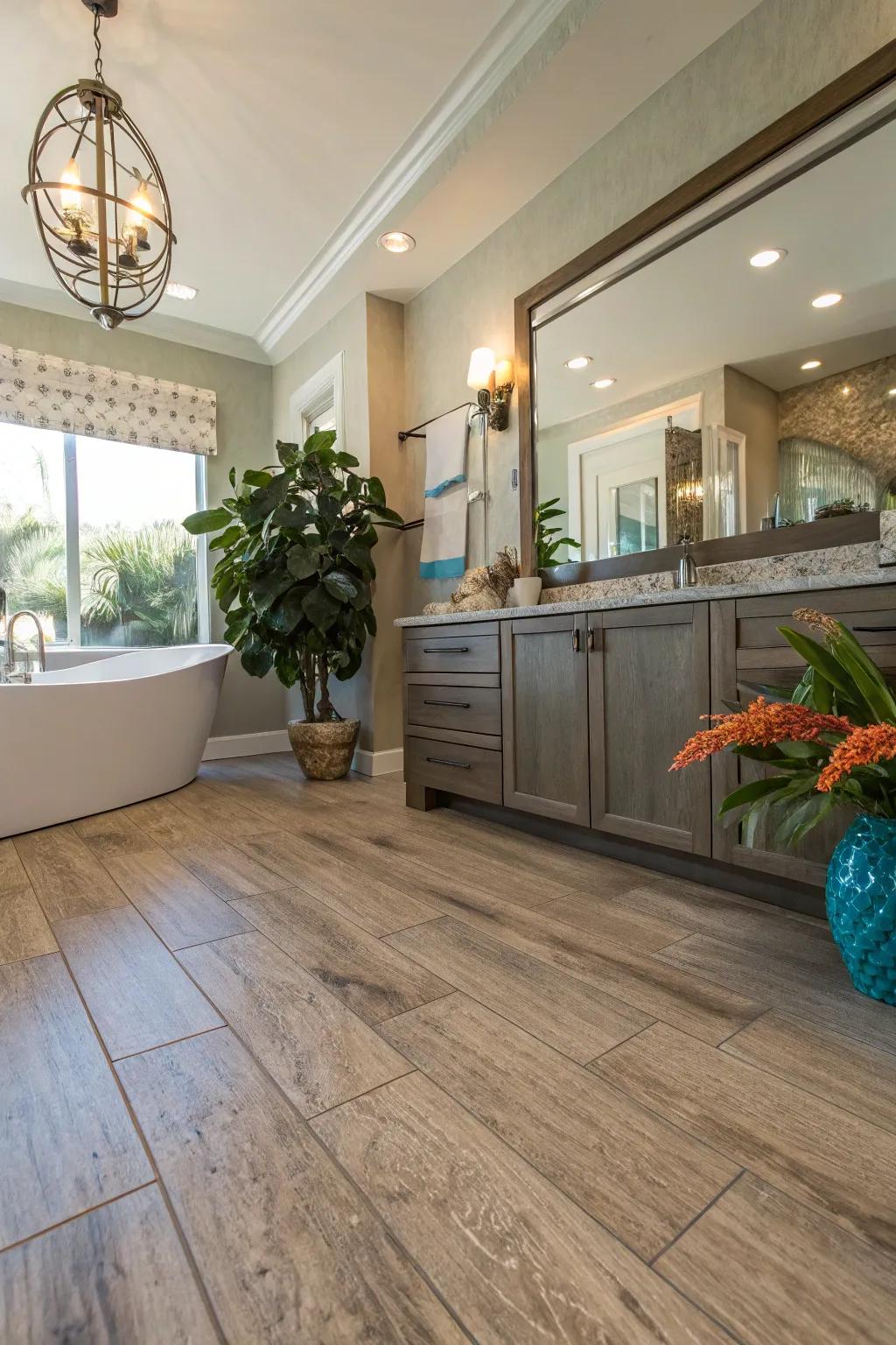 Create a spa-like haven using soothing components that encourage relaxation.