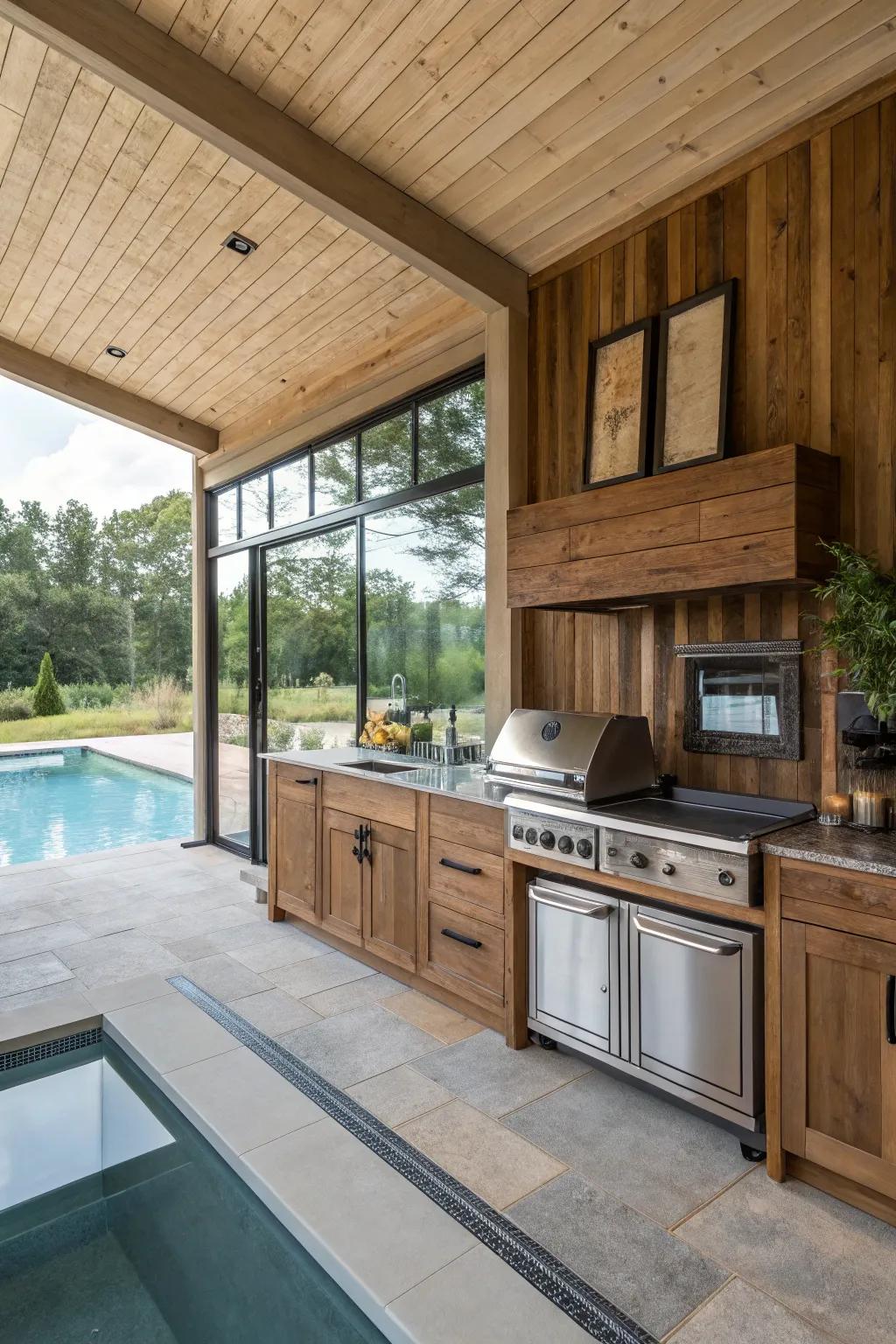 A harmonious blend of modern and country styles.