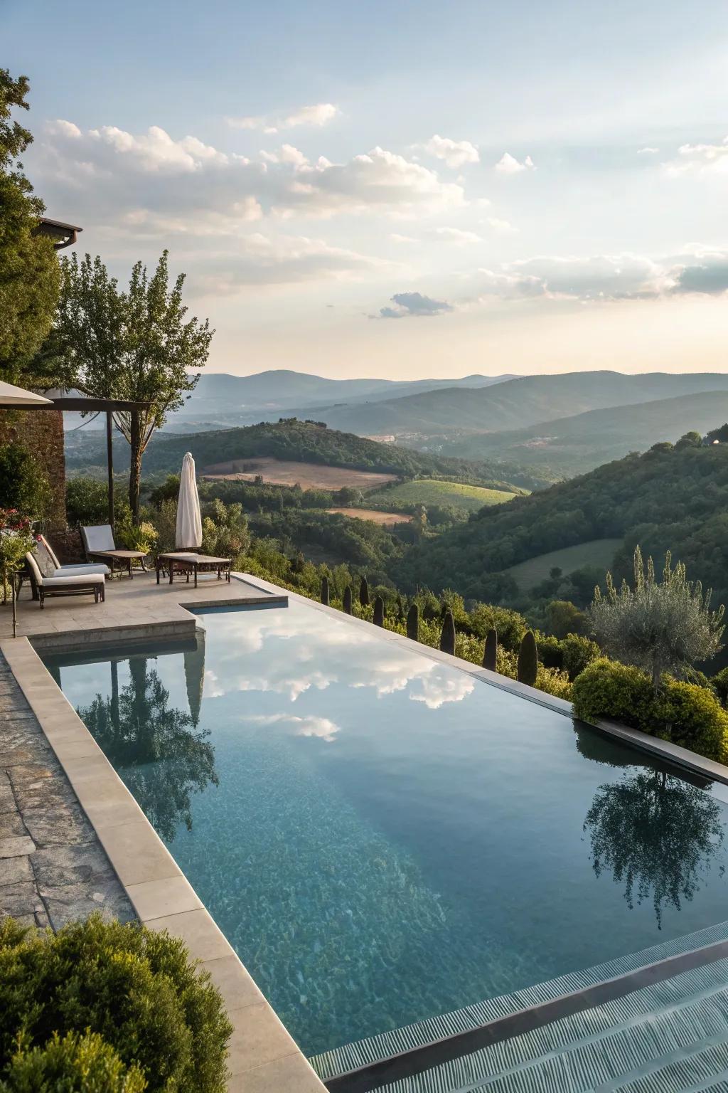 A vanishing edge pool presenting a stunning panorama.