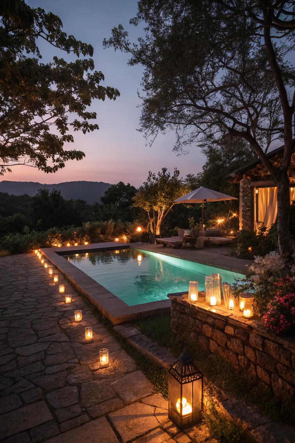 Atmospheric illumination turns your pool into a wonderland at night.