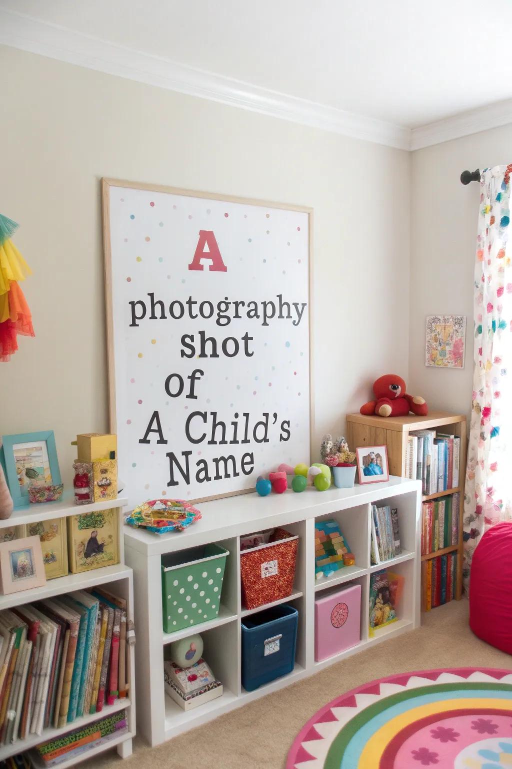 An educational name poster that transforms learning into a playful escapade.