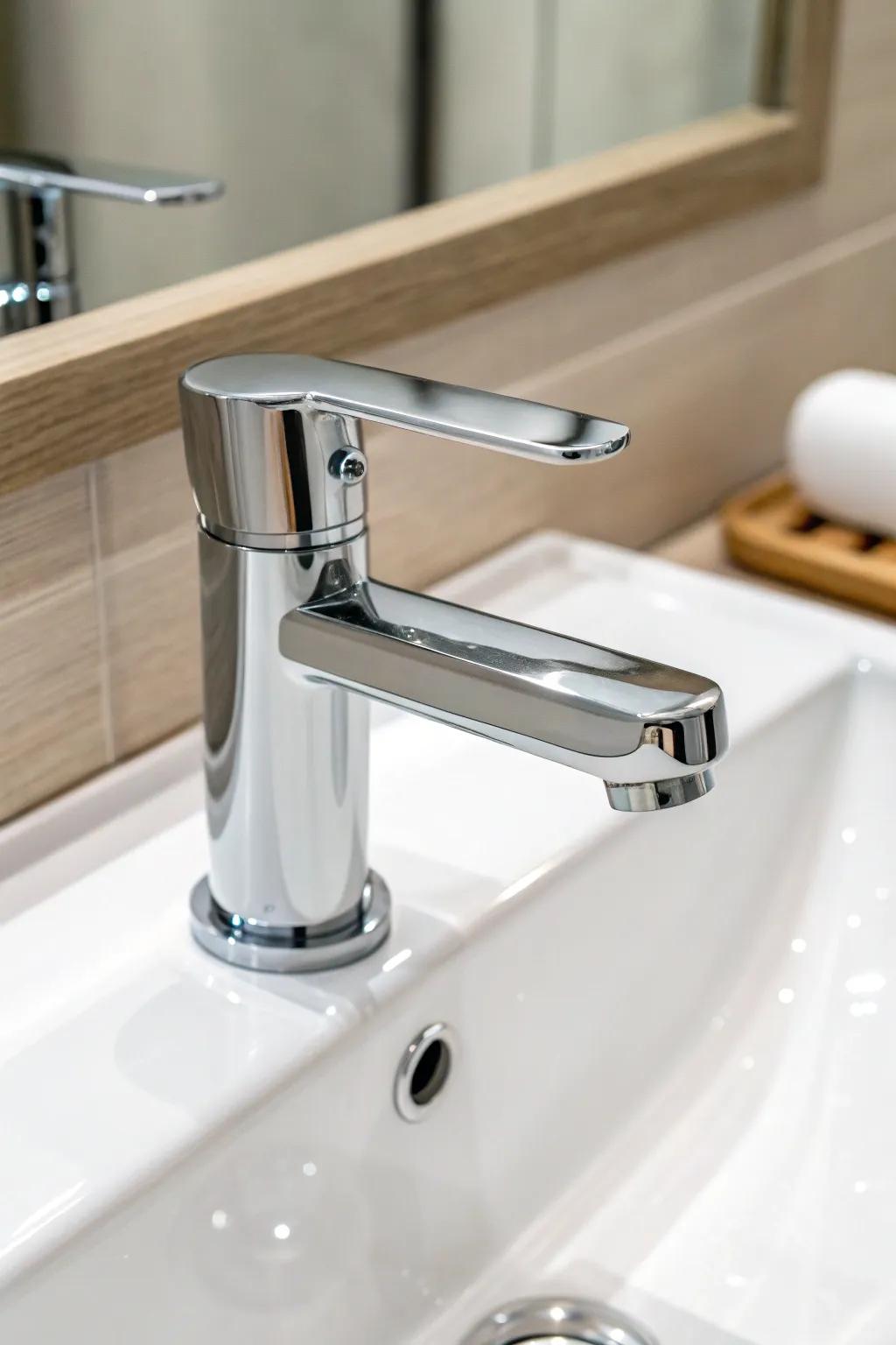 Fashionable hardware provides a contemporary appeal to your bathroom.