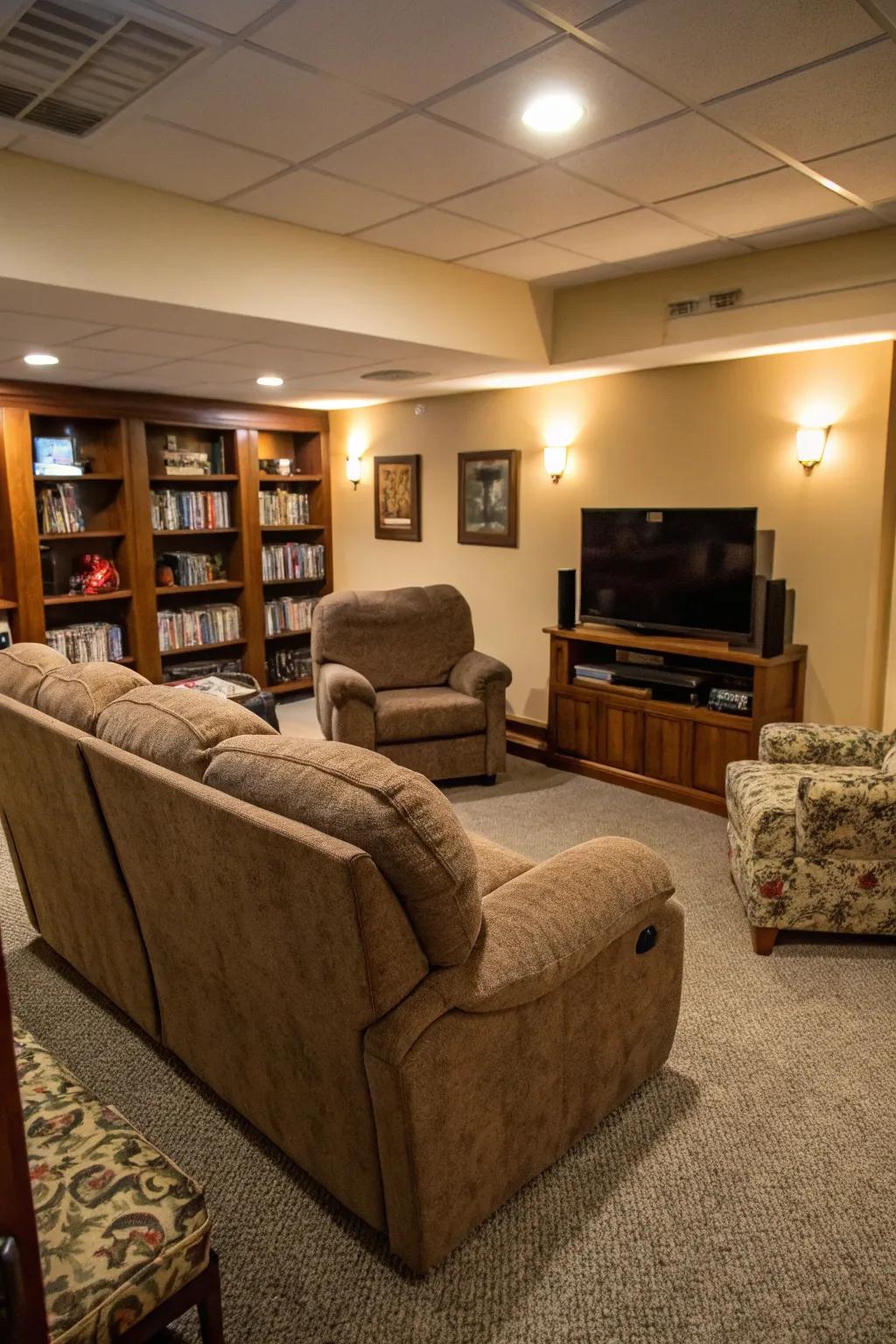 Establish a sanctuary with cozy seating options.