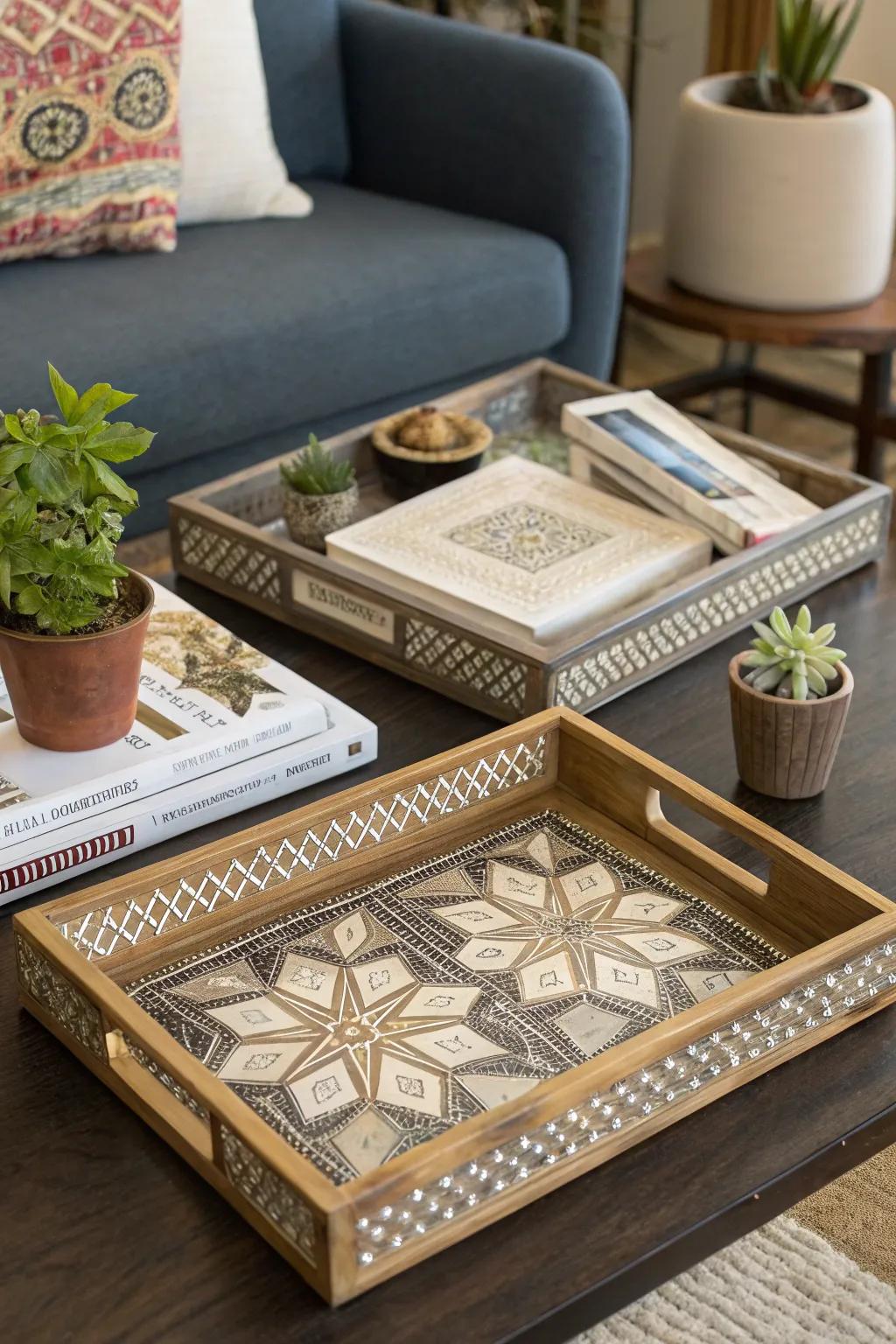 Polygon gems create a bold style statement.