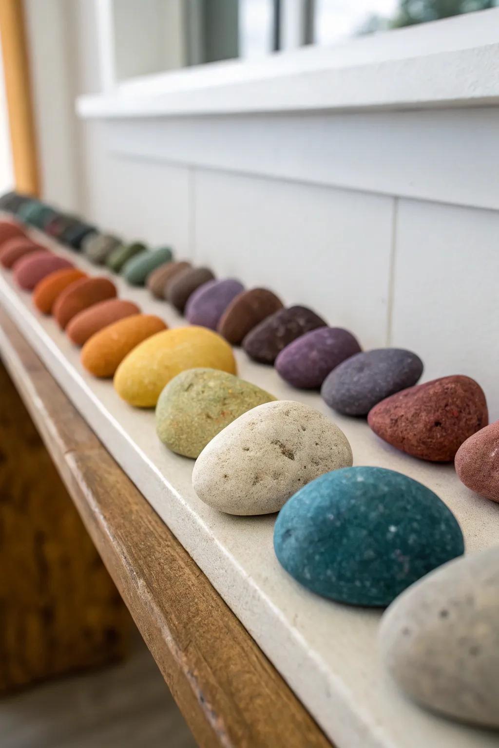 Color-coordinated stones for a visually appealing display