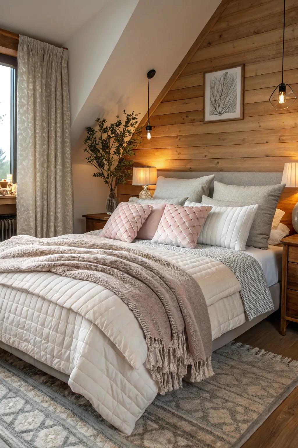 Sumptuous fabrics enrich warmth and comfort.