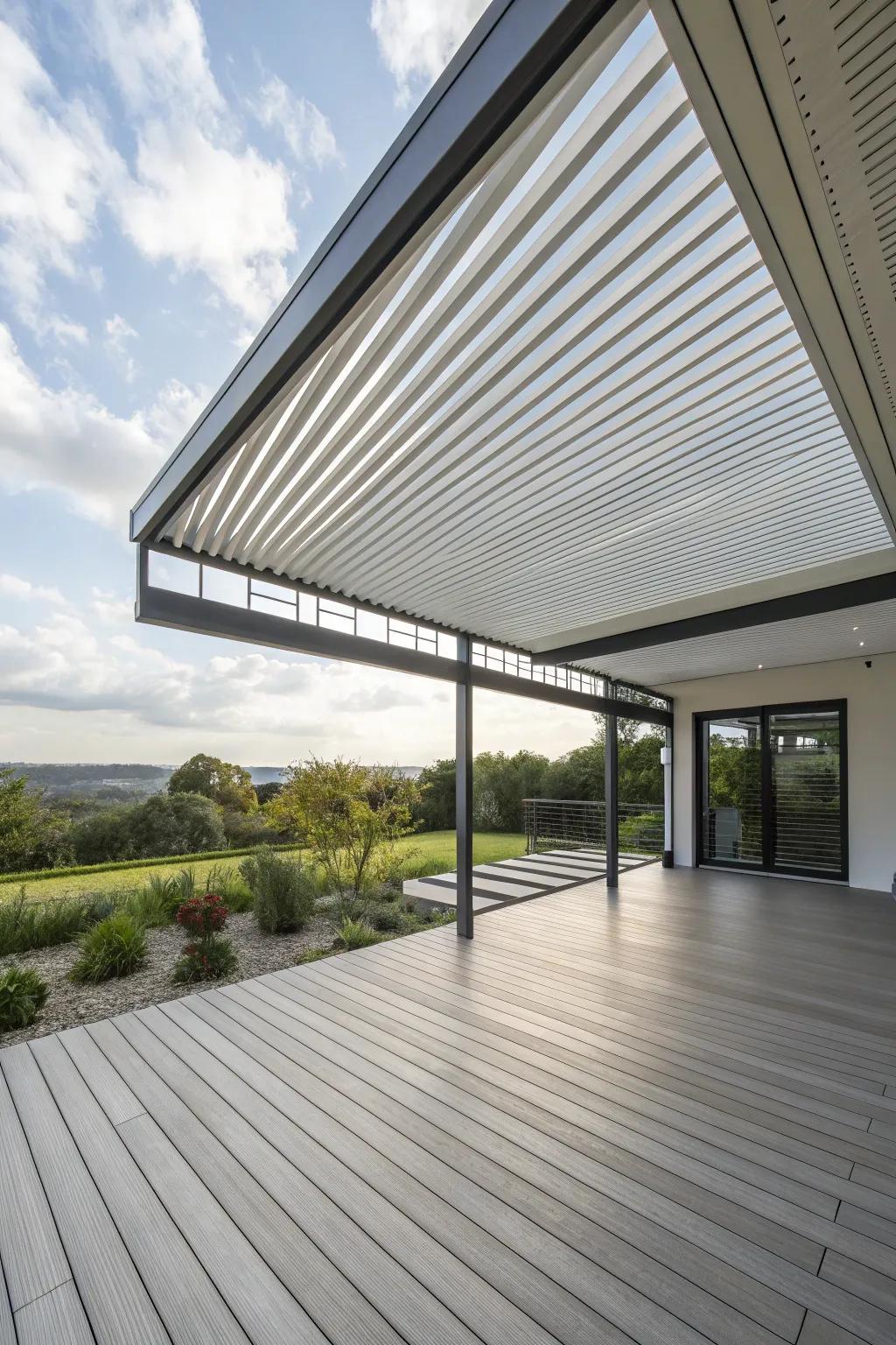 A directional panel system offers high-tech command over your deck's environment.