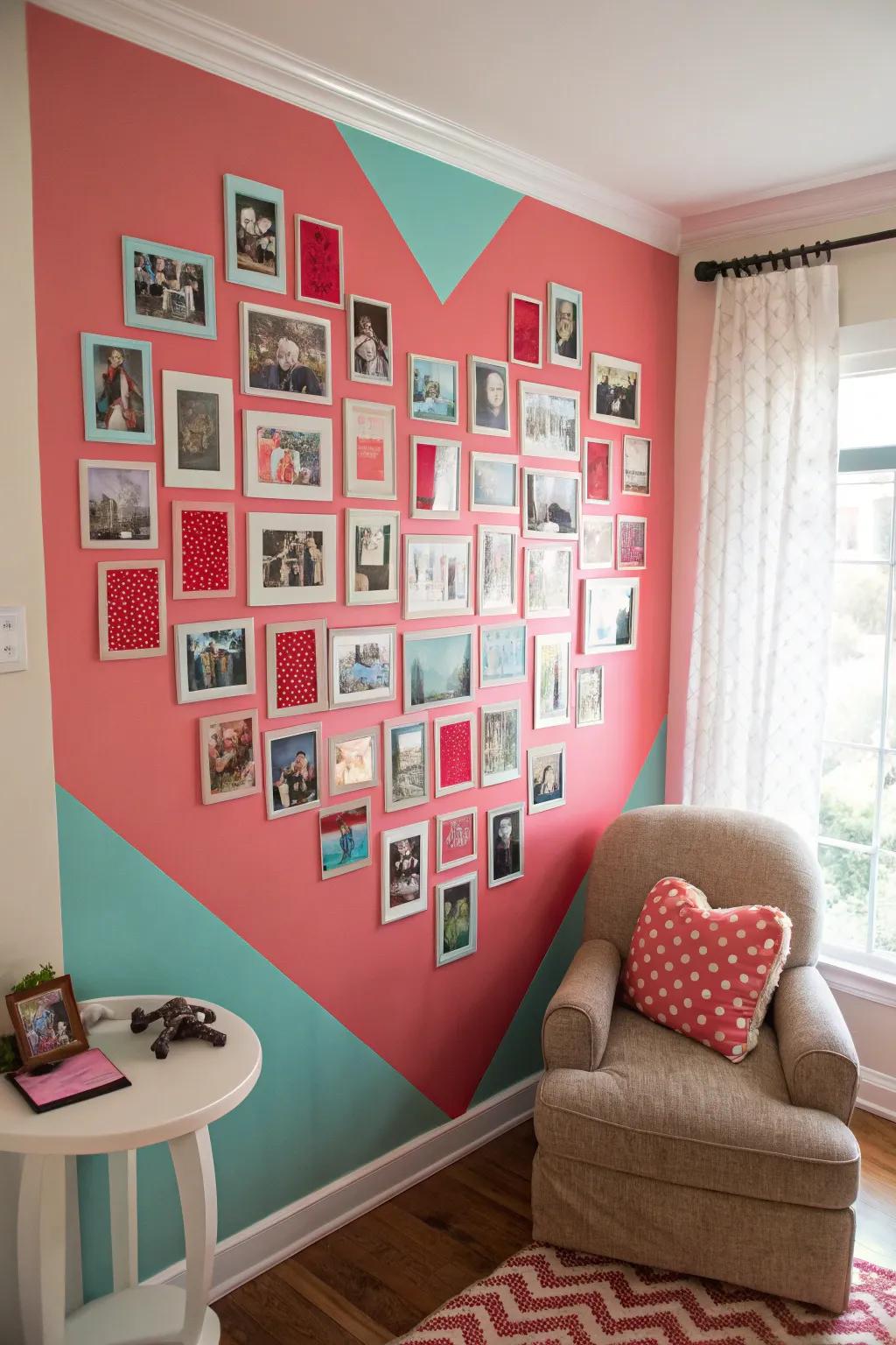Saturate your walls with affection through alluring affectionate art displays.