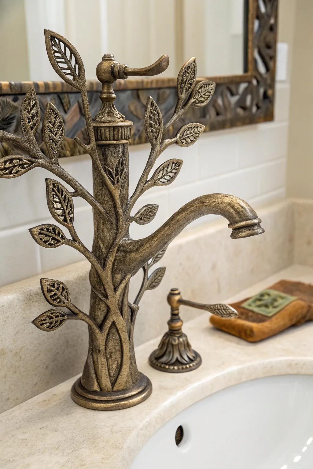 Land-inspired taps usher the outdoors in.