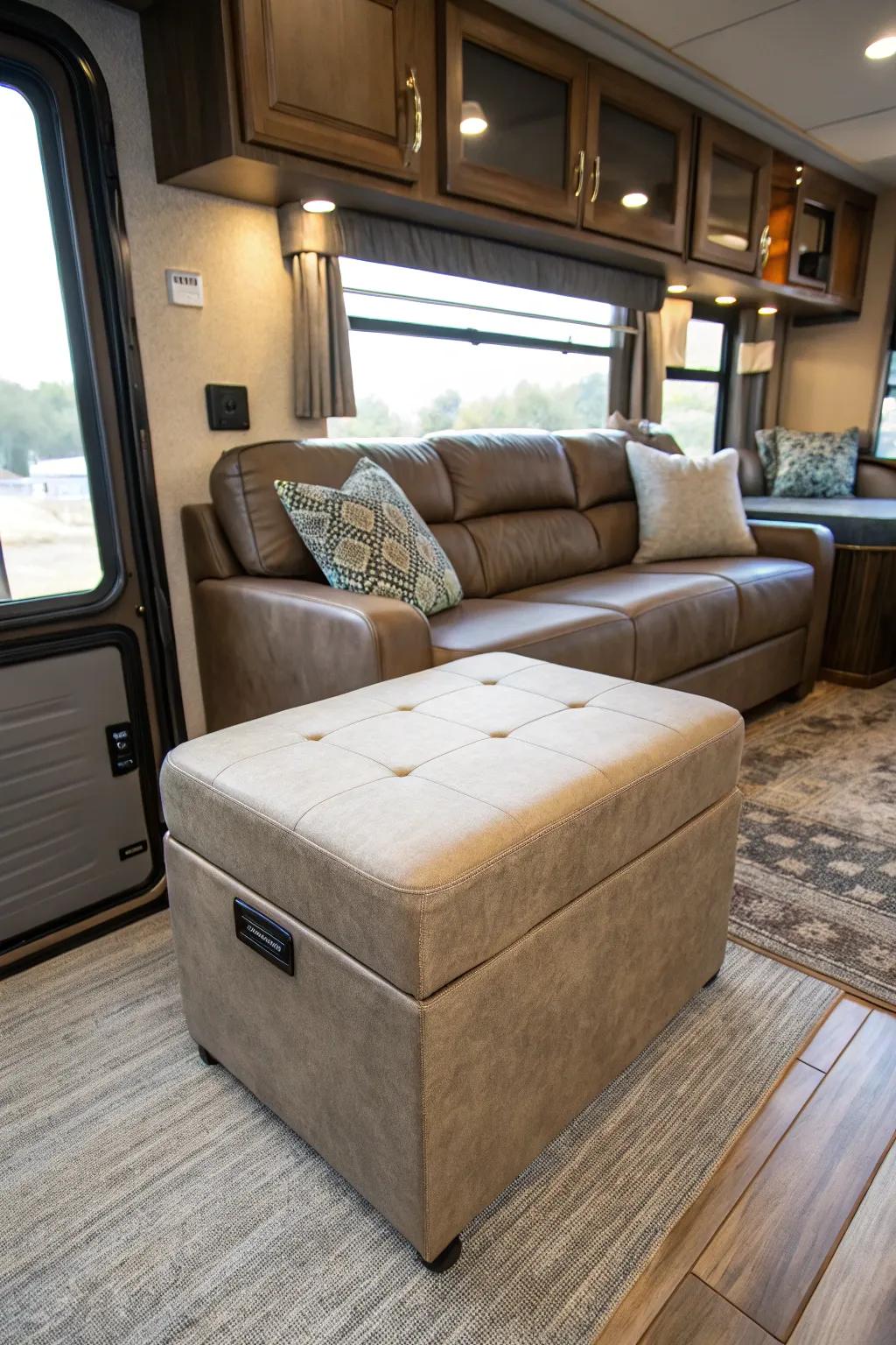 Ottomans enhance comfort and provide extra storage solutions.