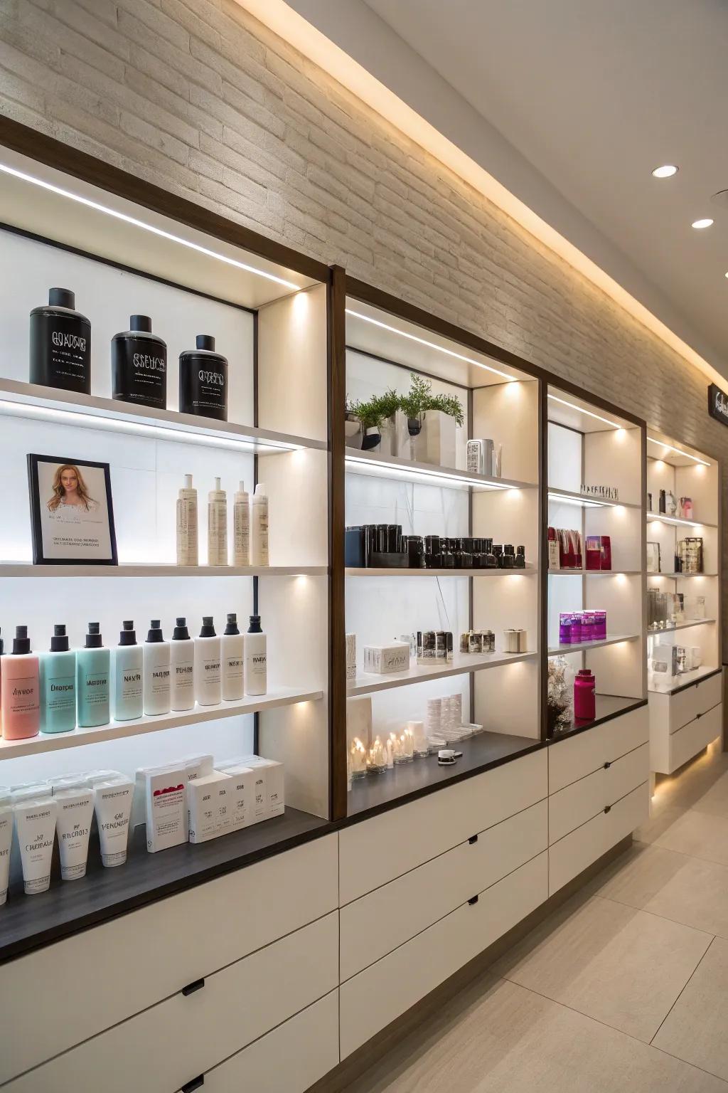 Illuminate your items via rear illumination.