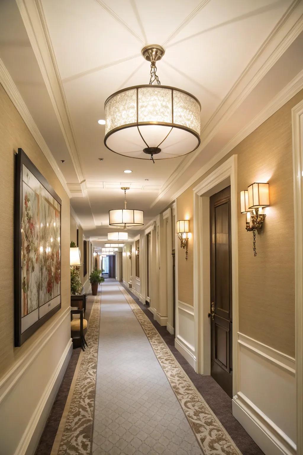 Guide guests with stylish hallway lighting.