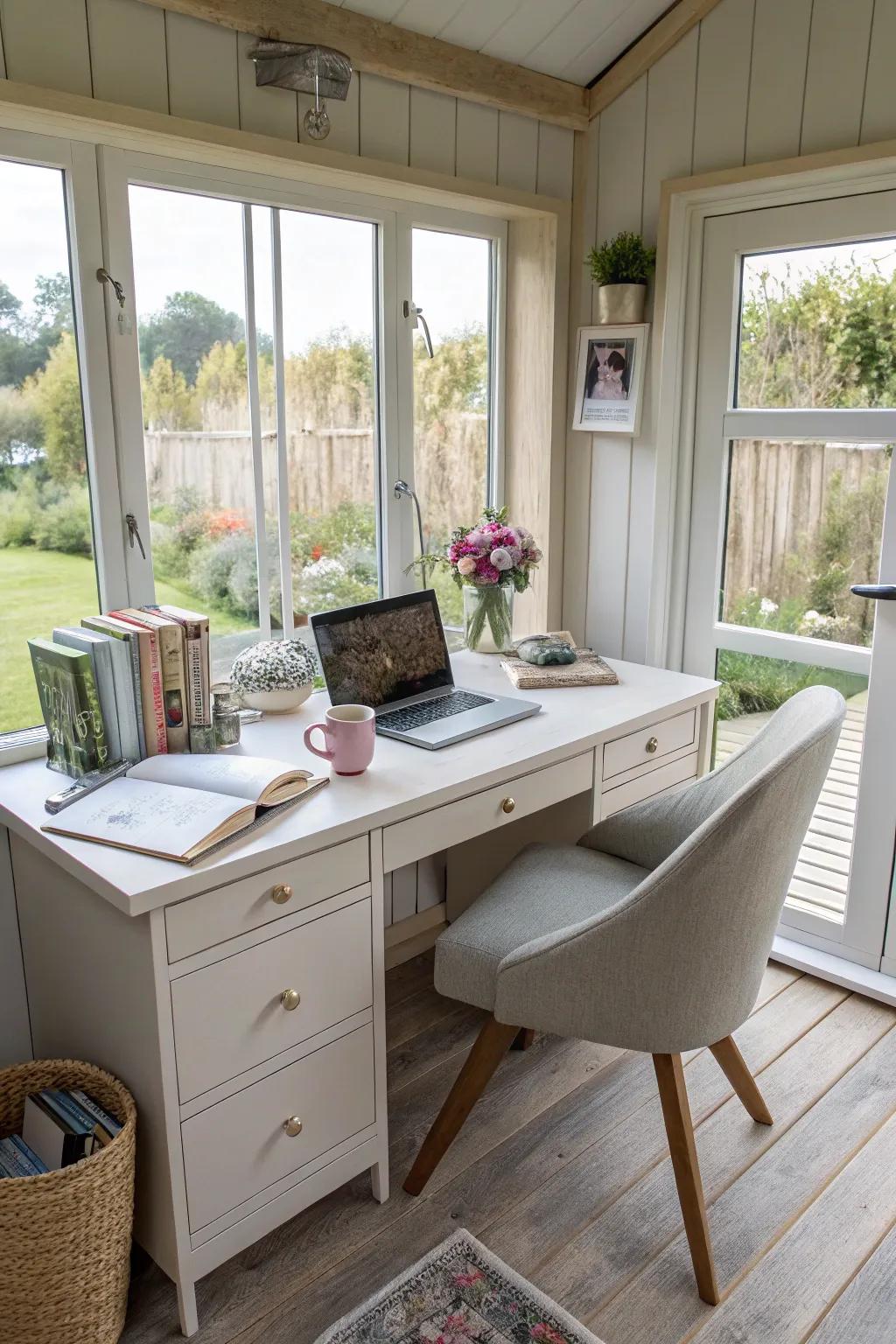 An efficient and elegant home office refuge.