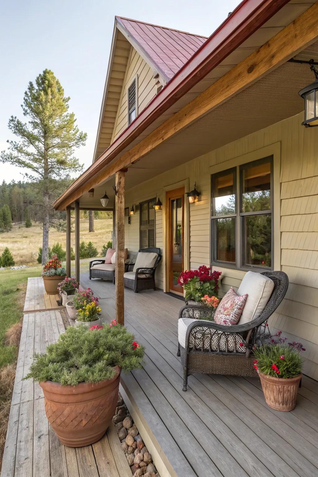A wraparound porch that offers both charm and functionality.