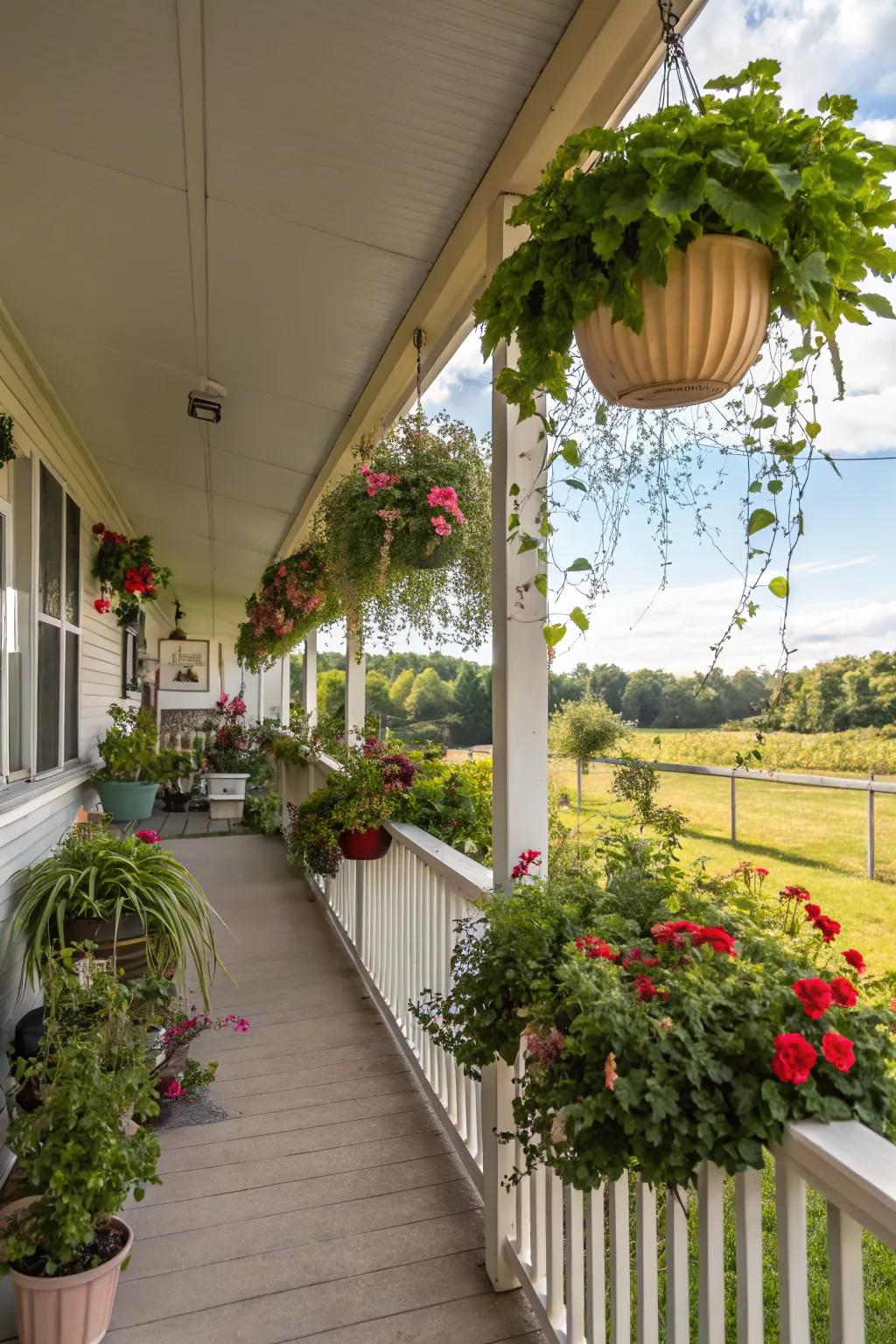 Plant life injects an energetic element to your veranda.