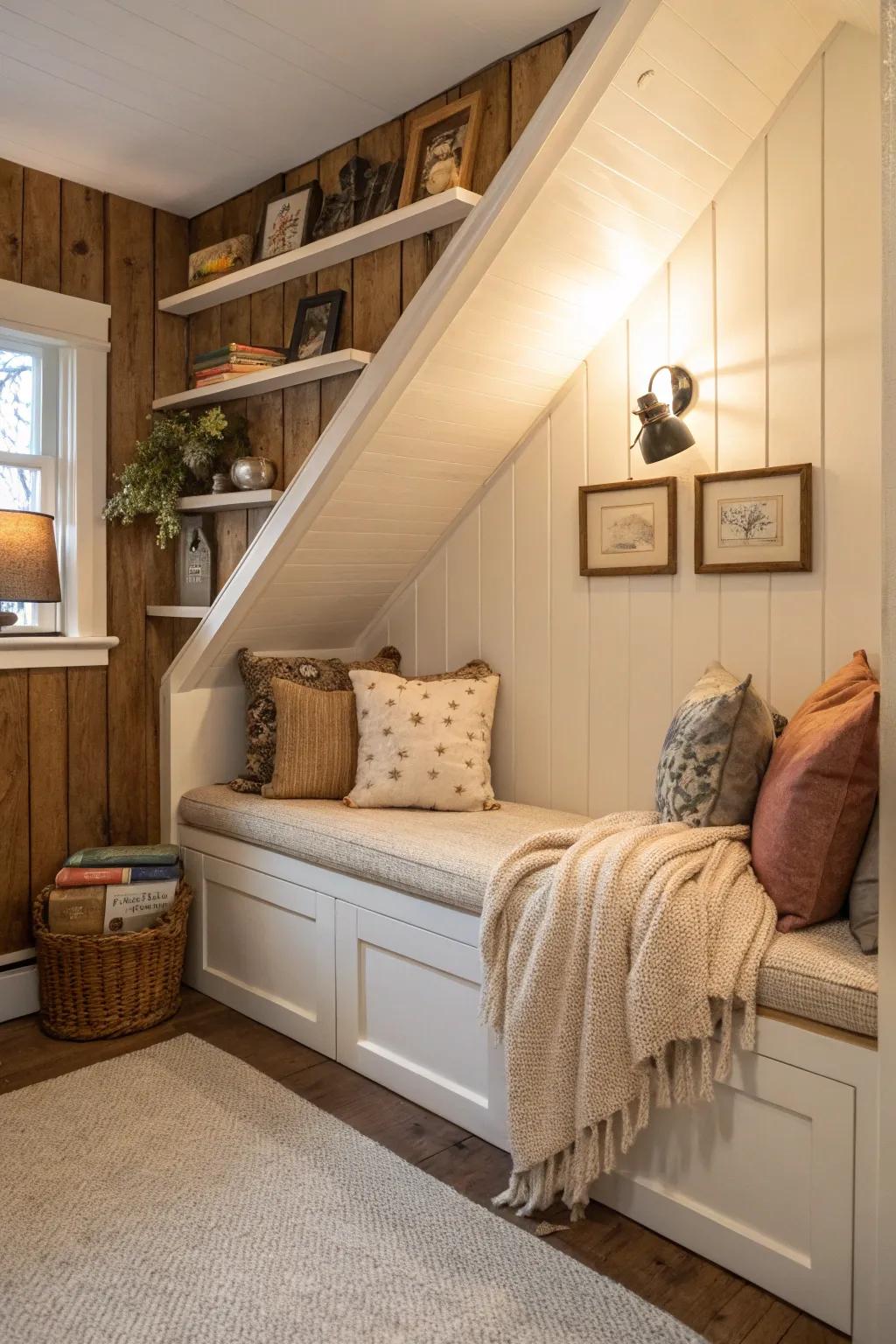 Versatile furnishings give you both seating and storage.